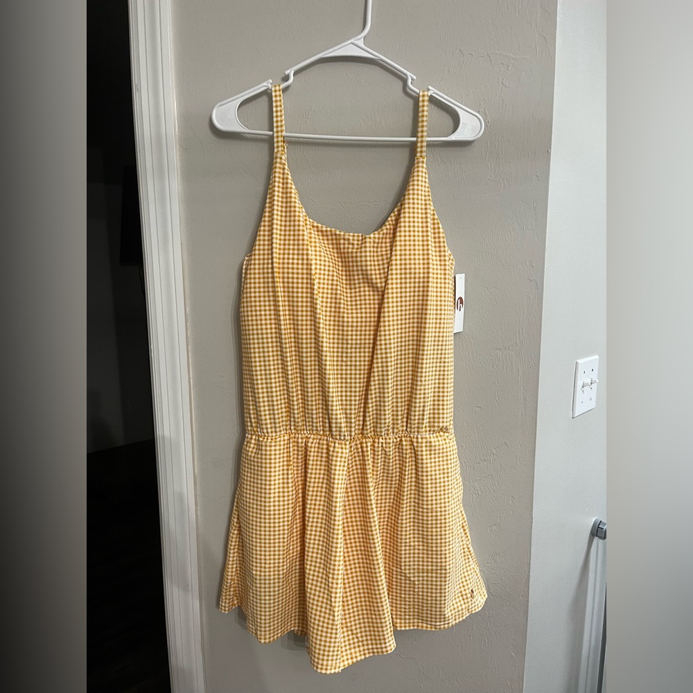 Yellow Gingham Women's One Piece Swimsuit